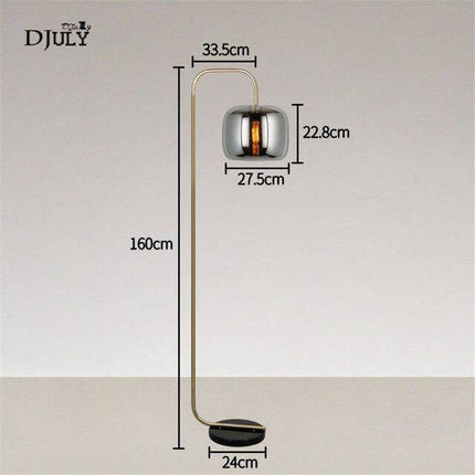 Lampadaire design avec globe en verre fumé Stone — LZ4X9M