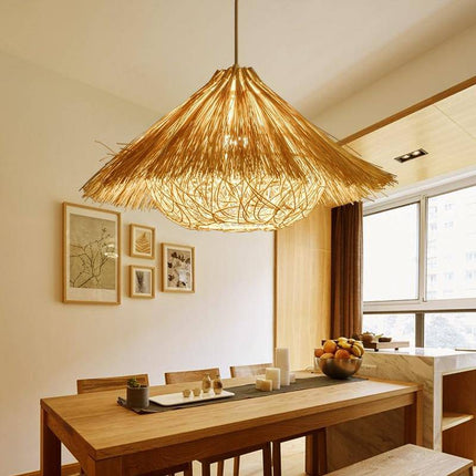 Suspension triangle tissée en paille naturelle — LZ4QJ7