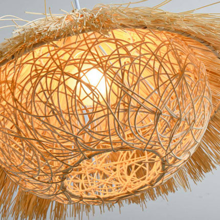 Suspension triangle tissée en paille naturelle — LZ4QJ7