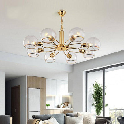 Lustre moderne doré avec boules en verre — LZ4P9XQ