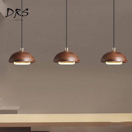 Suspension demi-boule en bois avec éclairage LED intégré — LZ4XJ9