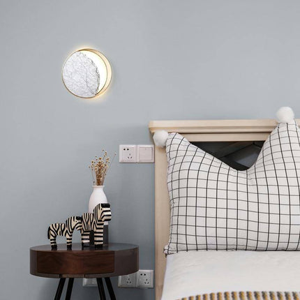 Applique murale LED design marbre avec cercle doré — LZ4X9P2
