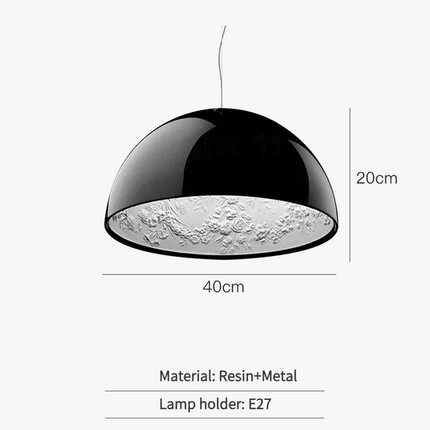Lustre suspension en résine avec relief art romantique Skygarden — LZ4X9P