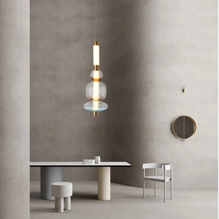 Suspension simple en verre pour hall et salle à manger duplex — LZ4XJ9