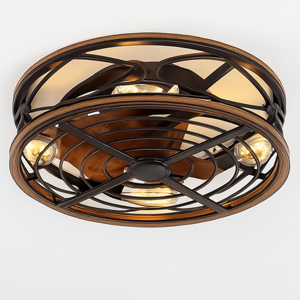 Plafonnier ventilateur invisible à moteur courant continu 110V-220V pour salon et chambre — LZ4D7Q9