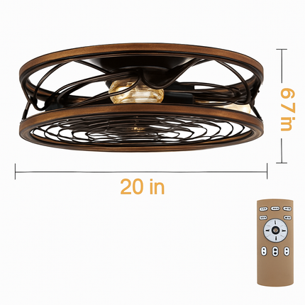 Plafonnier ventilateur invisible à moteur courant continu 110V-220V pour salon et chambre — LZ4D7Q9