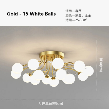 Lustre LED étoile avec boule en verre et cristal — LZ4P9XJ
