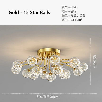 Lustre LED étoile avec boule en verre et cristal — LZ4P9XJ