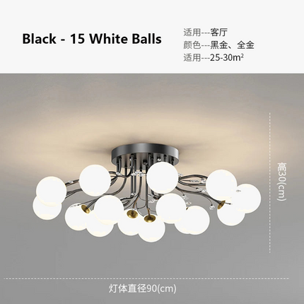 Lustre LED étoile avec boule en verre et cristal — LZ4P9XJ