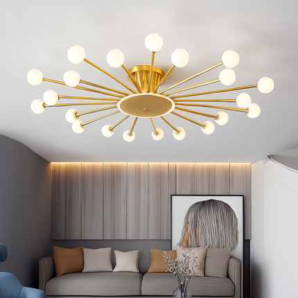 Lustre moderne en métal avec globe en verre — LZ4X7Q9
