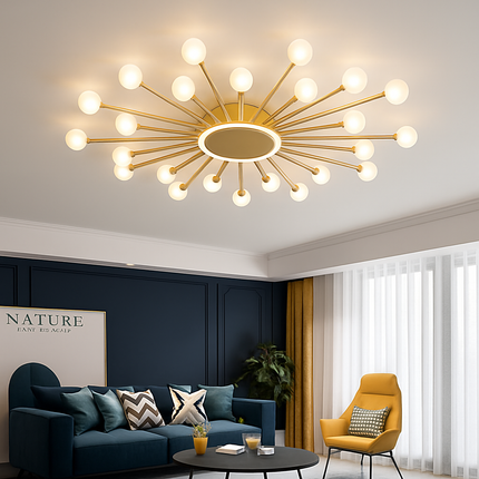 Lustre moderne en métal avec globe en verre — LZ4X7Q9