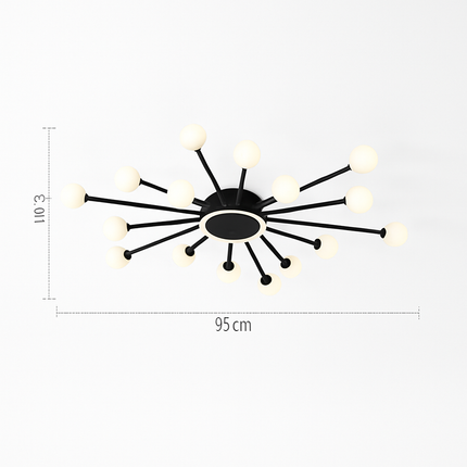 Lustre moderne en métal avec globe en verre — LZ4X7Q9