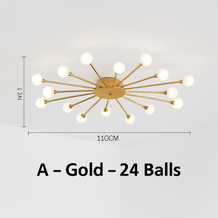 Lustre moderne en métal avec globe en verre — LZ4X7Q9