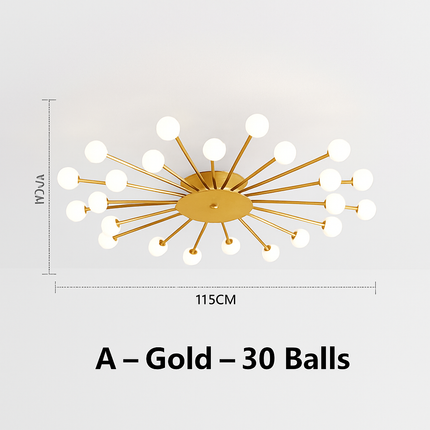 Lustre moderne en métal avec globe en verre — LZ4X7Q9