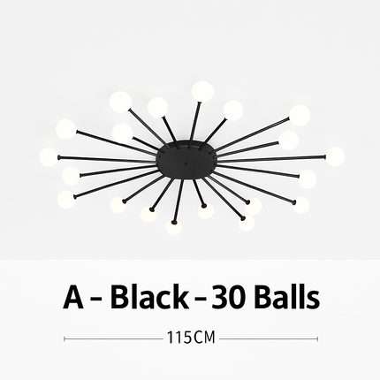 Lustre moderne en métal avec globe en verre — LZ4X7Q9