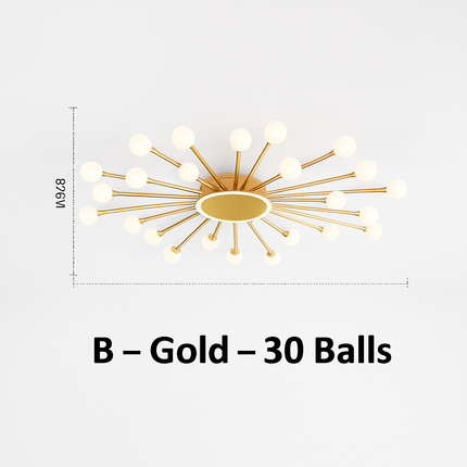 Lustre moderne en métal avec globe en verre — LZ4X7Q9
