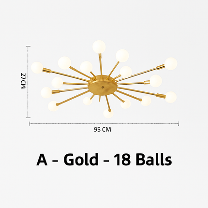 Lustre moderne en métal avec globe en verre — LZ4X7Q9