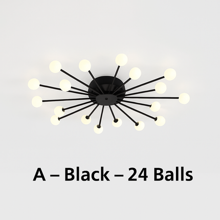 Lustre moderne en métal avec globe en verre — LZ4X7Q9