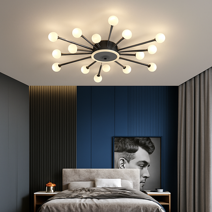Lustre moderne en métal avec globe en verre — LZ4X7Q9