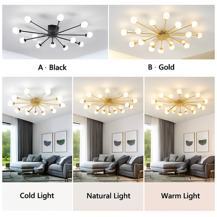 Lustre moderne en métal avec globe en verre — LZ4X7Q9