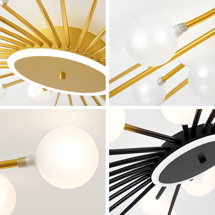 Lustre moderne en métal avec globe en verre — LZ4X7Q9