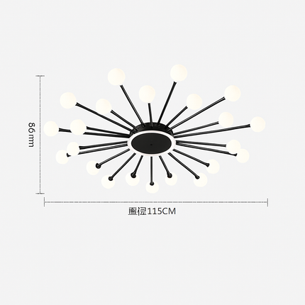 Lustre moderne en métal avec globe en verre — LZ4X7Q9