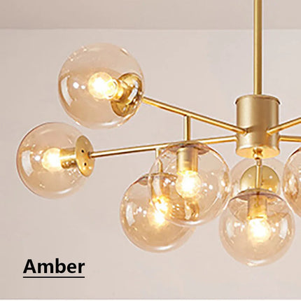 Lustre LED moderne en verre moléculaire de luxe — LZ4X9P2