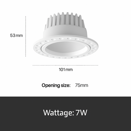 Spot LED encastré anti-éblouissement aluminium sans bordure — LZ4X9P