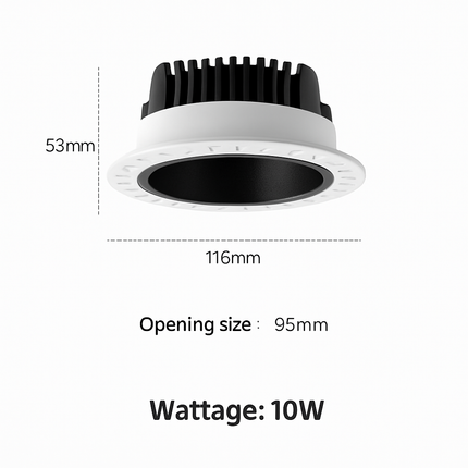 Spot LED encastré anti-éblouissement aluminium sans bordure — LZ4X9P