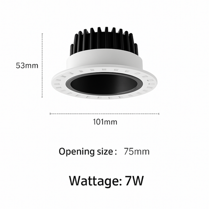Spot LED encastré anti-éblouissement aluminium sans bordure — LZ4X9P