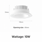 White color 7W / 3000K warm light