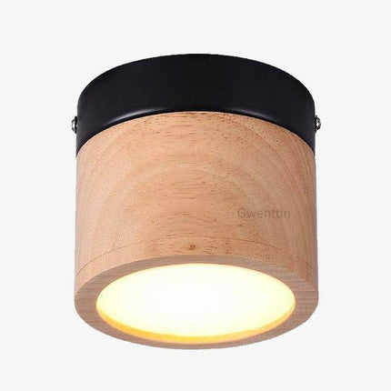 Spot LED cylindrique en bois naturel — LZ4P9XJ