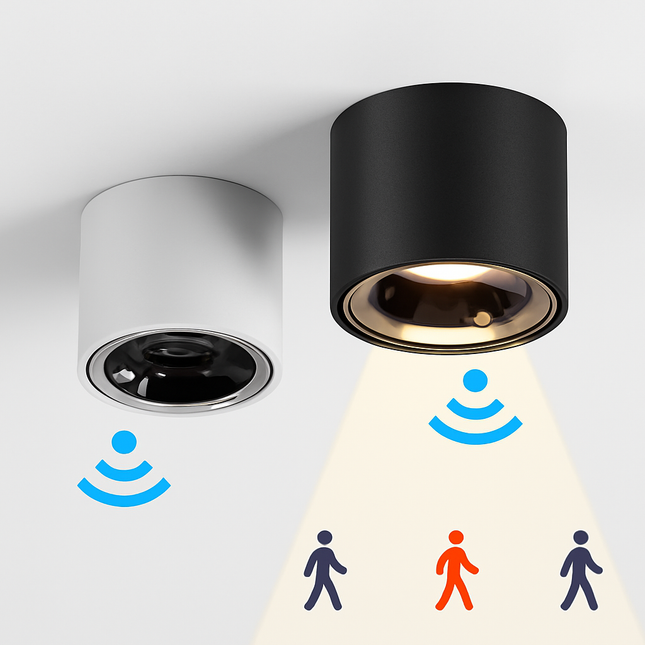 Spot détecteur de mouvement LED 12W monté en Surface Anti-éblouissement intelligent escalier chambre maison