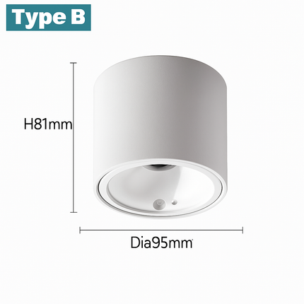 Spot LED 12W avec détecteur de mouvement anti-éblouissement pour escalier et chambre — LZ4X9P