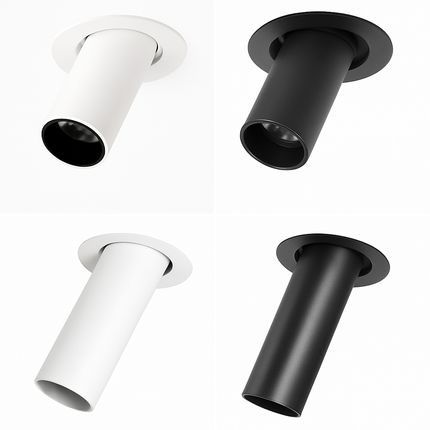 Spot LED encastré tube long noir et blanc orientable 12W — LZ4P7X