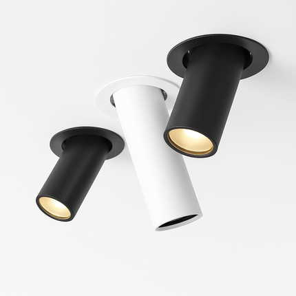 Spot LED encastré tube long noir et blanc orientable 12W — LZ4P7X
