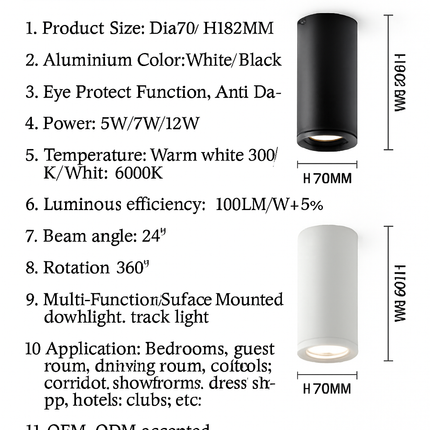 Spot design LED avec orientation à 90° Silla