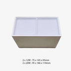 Blanc / 2 x 12W / Chaude - Dimmable