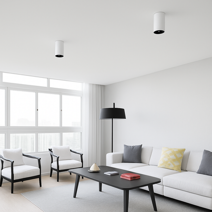 Spot LED cylindrique moderne noir ou blanc — LZ4P9XQ