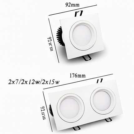 Spot encastré double LED dimmable COB 7W-30W pour chambre et hôtel — LZ4X9P