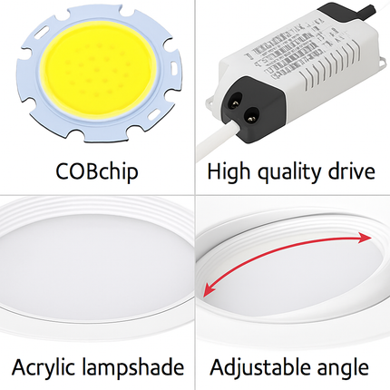 Spot encastré double LED dimmable COB 7W-30W pour chambre et hôtel — LZ4X9P