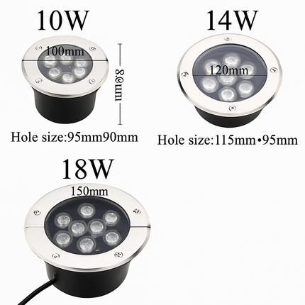 Spot encastré Haute puissance lumière LED waterproof jardin souterrain