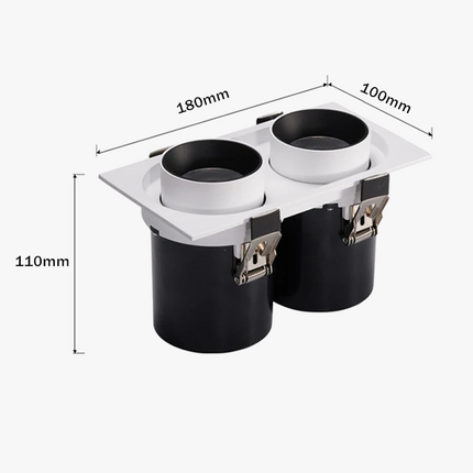 Spot LED carré encastrable à rotation et bras télescopique flexible — LZ4X9T1