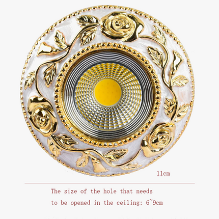 Spot encastrable LED motif rose dorée style européen pour intérieur — LZ4X9B2
