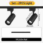 No Rails 3pcs Black / 20W Neutral light