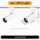 No Rails 3pcs Black / 20W Warm Light