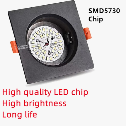 Spot LED carré ultra-fin à intensité variable avec puce SMD5730 intégrée — LZ4XJ9