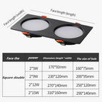 black 2x5W / 4000k / AC90V-265V