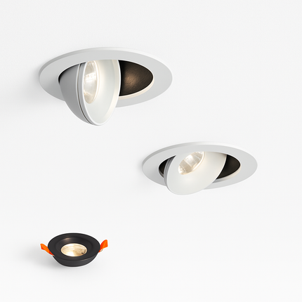 Spot LED encastré dimmable 7W-24W blanc et noir orientable 360° pour salon — LZ4X9P2