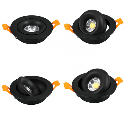 Spot LED encastré dimmable 7W-24W blanc et noir orientable 360° pour salon — LZ4X9P2